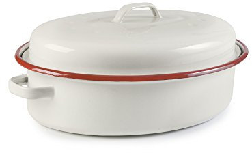 IBILI - Cocotte oval bordeaux, 34x26x13 cms, Acero esmaltado