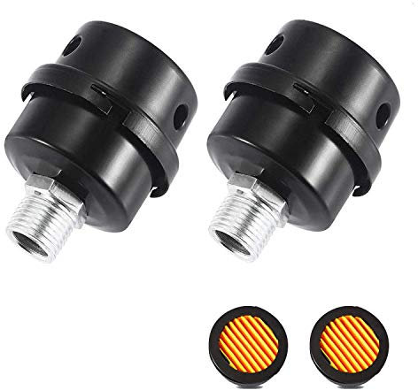 2 Pcs Air Compressor Silencer Filter Metal Air Compressor Intake Filter Noise Muffler Silencer 1/2PT 20mm