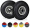 Relaxdays Set da 2 Ruote per Carriola, Pneumatici di Gomma Piena Antipanne, ASSE 25mm, Max.80 kg, 260x85mm, NeroGrigio