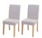 Mendler 2er-Set Esszimmerstuhl Stuhl Küchenstuhl Littau - Textil, Creme-beige, helle Beine
