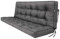 PillowPrim Kissen für Hollywoodschaukel Sitzkissen Bankkissen Bankauflage für Gartenbank Outdoor/Indoor, Breite - 140x49 cm und Rückenlehne 140x56 cm - Graphit