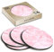 Lot de 4 dessous de verre en liège écologique - Effet marbre rose - Effet pierre d'agate artistique - Pour boissons, tasses, sous-verres - #24017