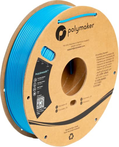 Polymaker PolySmooth PVBFilament 285 mm blaues Filament 750 g Kartonspule blaues PVBFilamentdruck wie PLAFilament 285 leicht glättbar Nachprozess mit IPAAlkohol funktioniert mit Polyscher