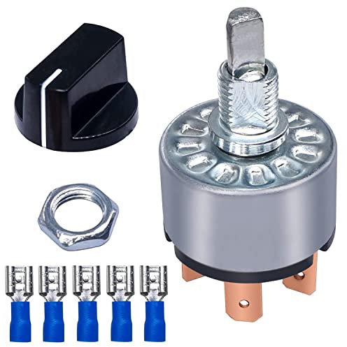 Taiss Rotary Switch 4 Position 3 Speed Fan Switch 12A 250V/16A 125V Metal Fan Heater Speed Selector Switch with Knob and terminals F-040