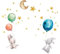 Naapesi Leuchtsterne Wandsticker selbstklebend Hase Sternenhimmel Aufkleber Kinderzimmer Wandtattoo Wanddeko Leuchtsticker Wandaufkleber für Babyzimmer - Rückstandslos zu entfernende