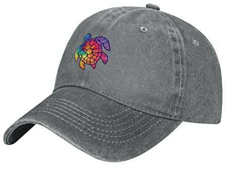 Oudrspo Schildkröte Regenbogen Tie Dye Hut Männer Frauen Baseball Cap Papa Hut verstellbare unkonstruierte Schlichte Kappe