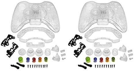 MULOUTSPO 2X Kristall Gehaeuse Kompatibel mit 360 Wireless Controller - Klar