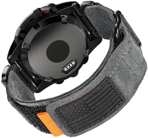 Armband für Garmin,Uhrenarmband Kompatibel mit Garmin Echtes Leder-Sportarmband für fēnix/Forerunner/Vivoactive/Approach/MARQ/quatix/D2 Series robustes Ersatzband für Männer