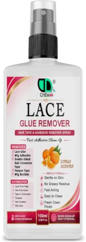 Bond & Tape Remover Super Solvent, Hair Extensions Easy to Use Citrus Oil Enriched Adhesive Tape Wig Glue Dissolvent Gentle on skin best multipurpose Alcohol free (100ml Spray)