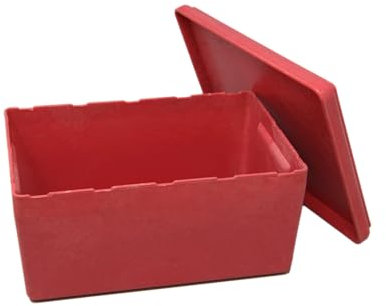 WISSNER RE-Wood Aufbewahrungsbox Rot, 4l für Kita & Grundschule - Stapelbare Box mit Deckel - Umweltfreundliche Lagerlösung für Spielzeug & Materialien - Robust & Praktisch