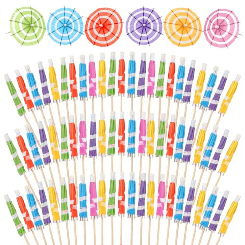 75 Stück Bunt Cocktail Schirmchen Papier Cocktailschirme 10cm Cocktailschirmchen Cocktail Deko Tropische Getränkeschirme für Obst Cocktailparty Getränke Sommerfest