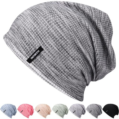 Mütze Herren Slouch Beanie Mütze Damen Leicht Winddichte Dünne Mütze Weiche Atmungsaktiv Longbeanie Ideal für Frühling Herbst und Winter