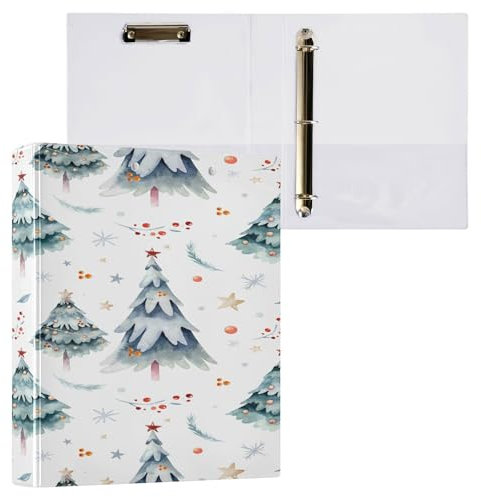 2173248139 Ring-Ordner mit Taschen, 200 Blatt, Aquarell, Frohe Weihnachten, Sterne, 200 Blatt