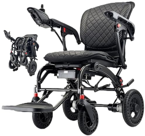 Juodkeo Fauteuil roulant électrique pliable avec repose-pieds réglable, siège confortable ergonomique, moteur silencieux sans balais, pour seniors, handicapé,Regular
