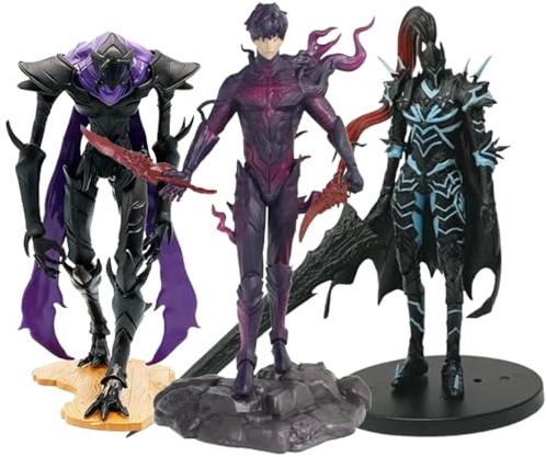 Qigmhua Sung Jin Woo Figur Modell Igris/Igeuliteu/Beru Action Figur Sung Jin Woo Mit Dolche Statue Anime Figurine Schlafzimmer Dekoration