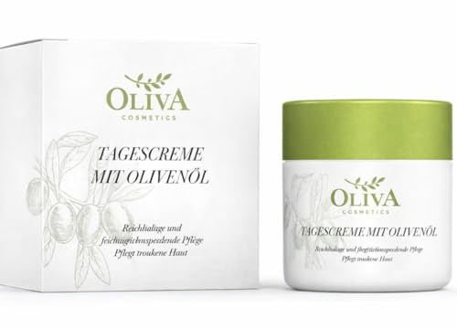 Oliva Cosmetics Tagescreme mit Olivenöl, Feuchtigkeitspflege für trockene Haut, 50 ml