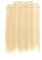 Prettyland 7-teilg SET Statik-frei Clip-In 50cm glatt lang-Haar strähnen Haarteil Haarverlängerung Platin-Blond 613
