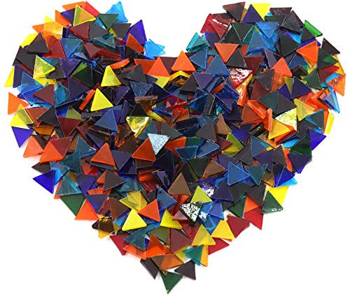 Hilitchi Glasmosaikfliesen in Dreiecksform, transparent, 0,5 kg