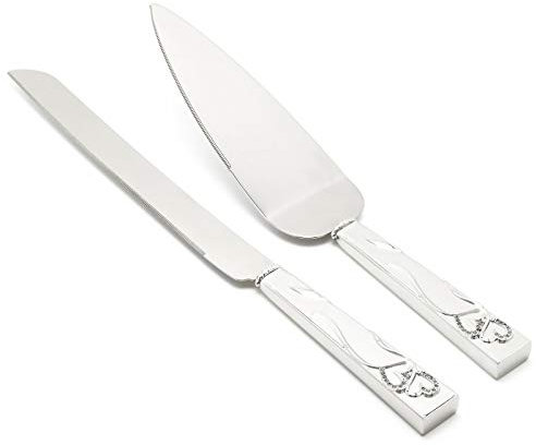 Zilverstad - Pala de tarta con cuchillo Corazón bañada en plata