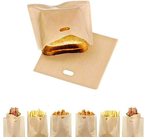 Toaster Bags, 10pcs Reusable Non-Stick Sandwich Toaster Bags Washable Heat Resistant Sandwich Bag Pockets for Grilled Cheese,Pizza,Panini