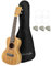 World Rhythm Konzert-Ukulele – 58,4 cm Konzert-Ukulele mit Gigbag, 3 Filz-Plektren – Zebraholz