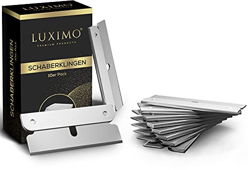 LUXIMO® Premium Ersatzklingen Ceranfeldschaber 10 Pack -Ceranfeldschaber Klingen - Hochwertige Schaber Klingen aus Edelstahl - Schaberklingen universal - Ceranfeldschaber
