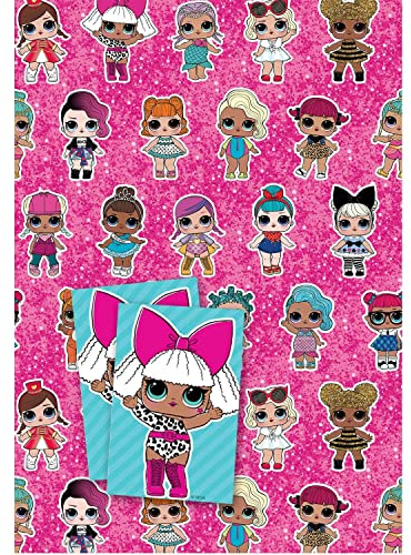 L.O.L. Surprise! Geschenkpapier, 8 Bögen, 8 Etiketten, Blattgröße 70 x 50 cm, offizielles Produkt, verantwortungsvoll Ressourciert
