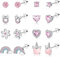 LOLIAS 8 Paar Schraubohrringe für Mädchen Damen 316L Edelstahl Hypoallergen Stern Herz CZ Ohrring Mehrfarbig Schmetterling Blume EinhornKatze Piercing Ohrringe Ohrstecker Geschenkset
