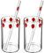 Hemoton Lot de 2 verres à motif fraise avec pailles - Gobelets à eau transparents - Pour boissons, café, eau, lait, thé, maison, bureau