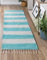 Unique Loom Chindi Flickenteppich, gestreift, 70 x 30 cm, Türkis und Elfenbeinfarben