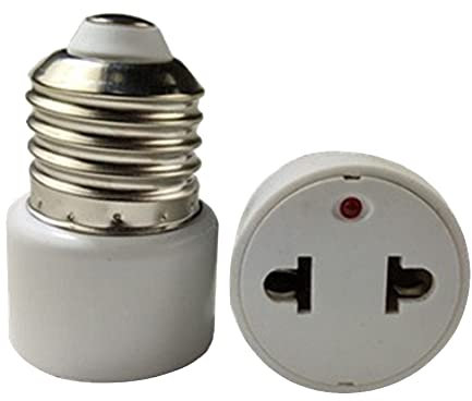 Cymwer E26/E27 Light Socket to Plug Adapter Bulb Base Screw Adapter Prong Outlet Plug Converter Fit for 2/3 Prong Convert