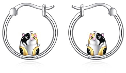 Meerschweinchen Ohrringe vergoldet Sterling Silber Hamster Ohrringe Tierschmuck Geschenke für Frauen Meerschweinchen Liebhaber Mädchen