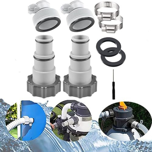 Eysbiy Adaptateur de Tuyau de Piscine, Adaptateur pour Pompe Intex Raccord pour Tuyau-Piscine de 32 et 38 mm de Diamètre (Type 2)