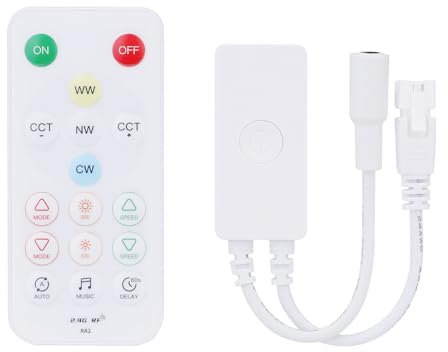 GOMING DC 5V-24V SP647E SPI CCT LED Controller Compatible with Mobile APP and 2.4G Remote Control for SPI WS2811 IC CCT LED Strip