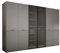3E 3xE living.com Kleiderschrank, Platingrau/klares Glas, 3 x 100 x 200 x 51 cm