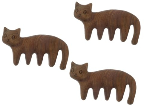 WRITWAA 3 Stück Katzen Massagekamm Massagewerkzeug Kopfhautmassagekamm Chat Kopf Kopfhautkamm Kopfhautmassagegerät Massagekopf Für Katzen Katzenhaarmassagegerät Katzenbürste