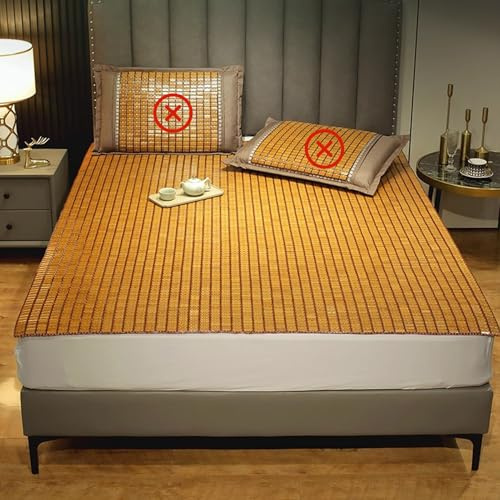 Snaweo Colchón Refrescante For Dormir, Colchoneta Suave De Bambú Mahjong, Colchón De Bambú Mahjong, Almohadilla Suave Y Transpirable, Transpirable, For Cama Individual, Doble, Sofá, Silla De Suelo(150