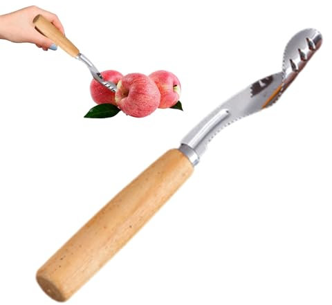 Kernentferner - Multifunktions Edelstahl-Entsteiner,Multifunktionaler Manueller Fruchtentkerner Mit Rutschfestem Holzgriff Für Schnelle Zubereitung Von Salaten Und Säften