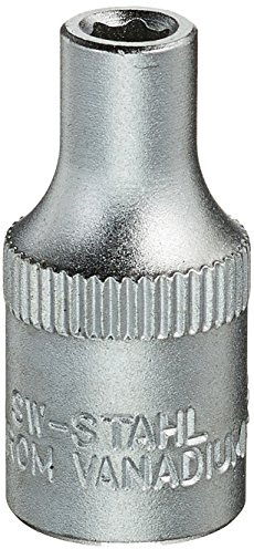 SW-Stahl 05419L Steckschlüsseleinsatz 3,5 mm - 1/4 Stecknuss Sechskant | Chrom-Vanadium Einsatz gehärtet, 25 mm Länge, Vierkantaufnahme 6,3 mm, verchromt matt für Werkstatt und Handwerkzeuge