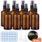 O-Kinee Spray de Vidrio ámbar 8 pcs Botella de Vidrio ámbar Vacía con Pulverizador Negro de Niebla Fina Vacía para Aromaterapia,Primeros Auxilios,Tamaño de Viaje,Líquidos Químicos (30ml)