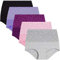 YaShaer Culotte Femme Coton Culottes Taille Haute sous-vêtements Slip Grande Elasticité Femme Ventre Plat Taille,S,Multicolore,lot de 5