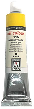 Pintura al óleo para artistas 84 colores Pintura profesional Maestro Pan Tubo de 45 ml (Amarillo intenso)