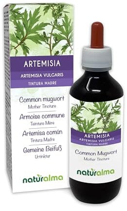 Gemeine Beifuß (Artemisia vulgaris) Kraut mit Blüten Alkoholfreier Urtinktur Naturalma - Flüssig-Extrakt Tropfen 200 ml - Nahrungsergänzungsmittel - Veganer