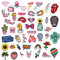 Woohome 45 PCS Iron On Patch Assorted Styles Embroidered Patch Pink Appliques Stickers Kit for Clothing, Jackets, Backpacks, Jeans, Flowers Applique DIY Accessory