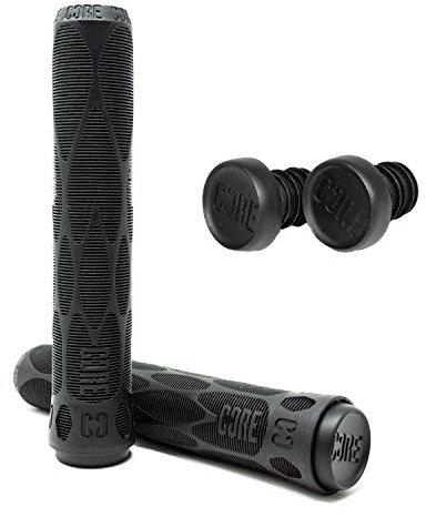 Core Stunt-Scooter Tret-Roller Hand Griffe Soft lang mit Barends/Grip + Fantic26 Sticker (Schwarz)