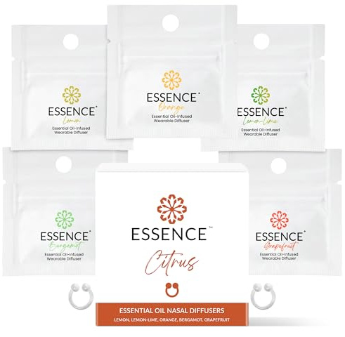 Essence – Diffuseur nasal | Anneau d'huiles essentielles | Inhalateur de nez en silicone (Citrus)