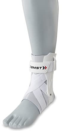 Zamst A2-DX Tobillera Deportiva Blanca -Tobillera Deportiva Transpirable para Hombres y Mujeres con Estabilizadores de Protección para Esguince de Tobillo de Alto Grado - Derecha, S