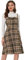 Allegra K Robe mi-Longue Vintage sans Manches de Boutons à Carreaux de Noël pour Femme Marron L