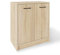 Meble Pitus Kommode Mit Türen - Sideboard Sonoma Eiche Ohne Schubladen - Sideboard Büro 80x70x40 - Standschrank - Mehrzweckschrank Beistellschrank
