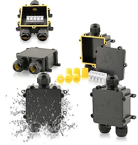 Intratec® Abzweigdose Wasserdicht IP68 Mit 2-14 Öffnungen | Verteilerdose Aufputz Schwarz für Außen | Abzweigkasten